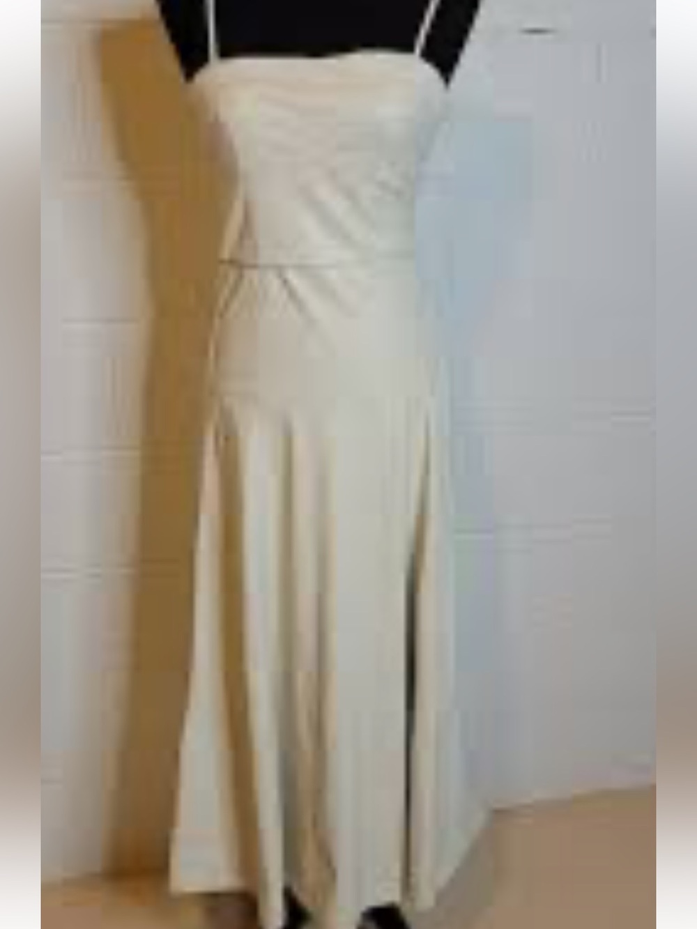 Zara  vegan Leather cream  Maxi/Midi Dress/ NWOT/Sz S